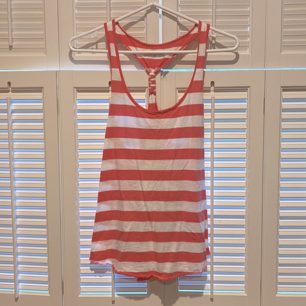 Abercrombie & Fitch pink & white tank - medium